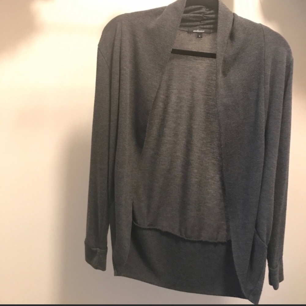 Gray Cardigan sweater.